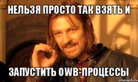 нельзя просто так взять и запустить owb-процессы