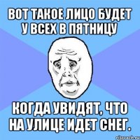 вот такое лицо будет у всех в пятницу когда увидят, что на улице идет снег.