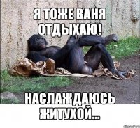 я тоже ваня отдыхаю! наслаждаюсь житухой...