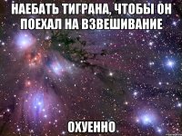 наебать тиграна, чтобы он поехал на взвешивание охуенно