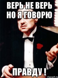 верь не верь но я говорю правду !