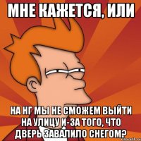 мне кажется, или на нг мы не сможем выйти на улицу и-за того, что дверь завалило снегом?