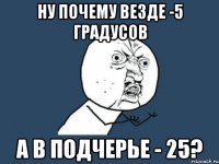 ну почему везде -5 градусов а в подчерье - 25?