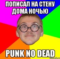 пописал на стену дома ночью punk no dead