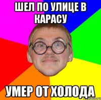 шел по улице в карасу умер от холода