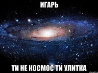 игарь ти не космос ти улитка