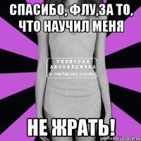 спасибо, флу,за то, что научил меня не жрать!