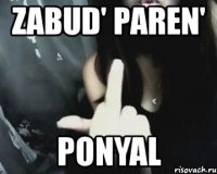 zabud' paren' ponyal