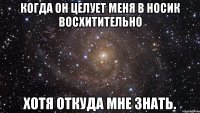 когда он целует меня в носик восхитительно хотя откуда мне знать.