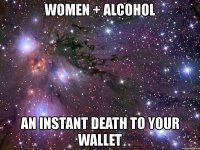 women + alcohol an instant death to your wallet