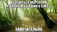 издеваться над своим реальным бывшим в sims 3 замечательно