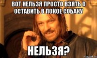 вот нельзя просто взять о оставить в покое собаку нельзя?