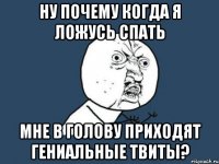 ну почему когда я ложусь спать мне в голову приходят гениальные твиты?