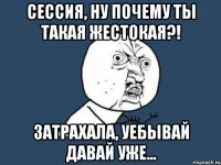 сессия, ну почему ты такая жестокая?! затрахала, уебывай давай уже...