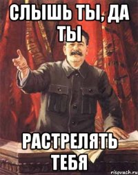 слышь ты, да ты растрелять тебя