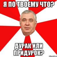 я по твоему что? дурак или придурок?