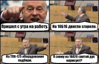 Пришел с утра на работу. На 16Б16 двигло сгорело. На ТПК-125 оборудование подбери. А схему на 16А20 святой дух нарисует?