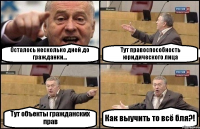 Осталось несколько дней до гражданки... Тут правоспособность юридического лица Тут объекты гражданских прав Как выучить то всё бля?!