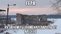 гера ну зачем ты поменял пароль от aplle id