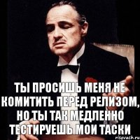 Ты просишь меня не комитить перед релизом, но ты так медленно тестируешь мои таски