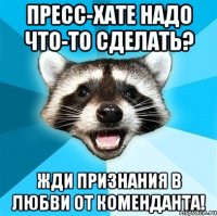 пресс-хате надо что-то сделать? жди признания в любви от коменданта!