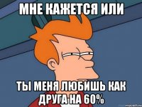 мне кажется или ты меня любишь как друга на 60%