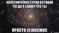 колесниченко,сучка вставай тогда я скажу что ты просто (с)космос