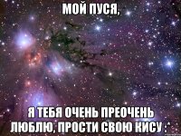 мой пуся, я тебя очень преочень люблю, прости свою кису :*