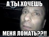 а ты хочешь меня ломать??!!