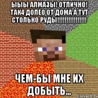 ыыы алмазы! отлично! так4 долео от дома а тут столько руды!!! чем-бы мне их добыть...