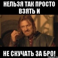 нельзя так просто взять и не скучать за бро!