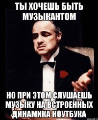 ты хочешь быть музыкантом но при этом слушаешь музыку на встроенных динамика ноутбука