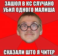 зашол в кс случано убил одного малиша сказали што я читер