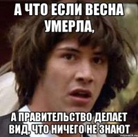 а что если весна умерла, а правительство делает вид, что ничего не знают