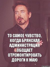 то самое чувство, когда Брянская администрация обещает отремонтировать дороги к маю