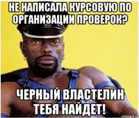 не написала курсовую по организации проверок? черный властелин тебя найдет!