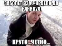 заболеть за 2 недели до каникул круто...четко...