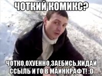 чоткий комикс? чотко,охуенно,заебись,кидай ссыль и го в маинкрафт! :d