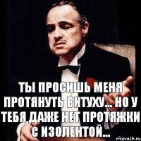 Ты просишь меня протянуть витуху... Но у тебя даже нет протяжки с изолентой...