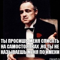 ты просишь меня списать на самостоялках ,но ты не называешь меня по имени