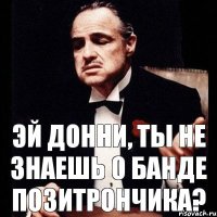 Эй Донни, ты не знаешь о банде Позитрончика?