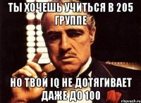 ты хочешь учиться в 205 группе но твой iq не дотягивает даже до 100