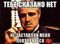 тебе сказано нет не заставляй меня повторяться