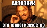 автозвук это тонкое искусство