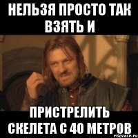 нельзя просто так взять и пристрелить скелета с 40 метров