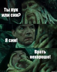 Ты лук или син? Я син! Врать нехорошо!