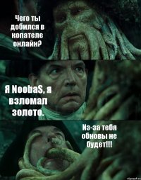 Чего ты добился в копателе онлайн? Я NoobaS, я взломал золото. Из-за тебя обновы не будет!!!