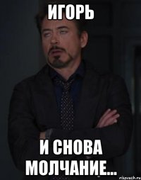 игорь и снова молчание...