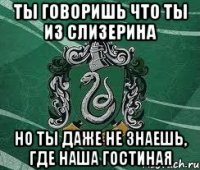 ты говоришь что ты из слизерина но ты даже не знаешь, где наша гостиная