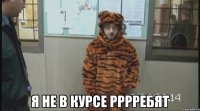  я не в курсе рррребят